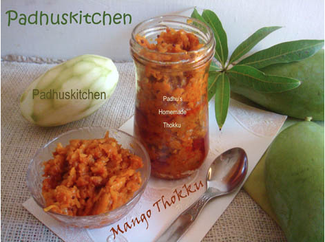 Mango Chutney - South Indian Style (Source - http://www.padhuskitchen.com/2012/05/mango-thokku-manga-thokku-recipe.html)