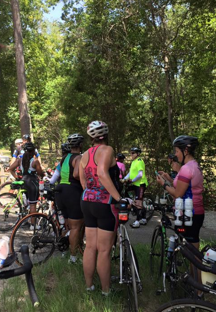 In the far back (pink jersey), turned the other way trying to overcome the nauseous feeling and compose myself.